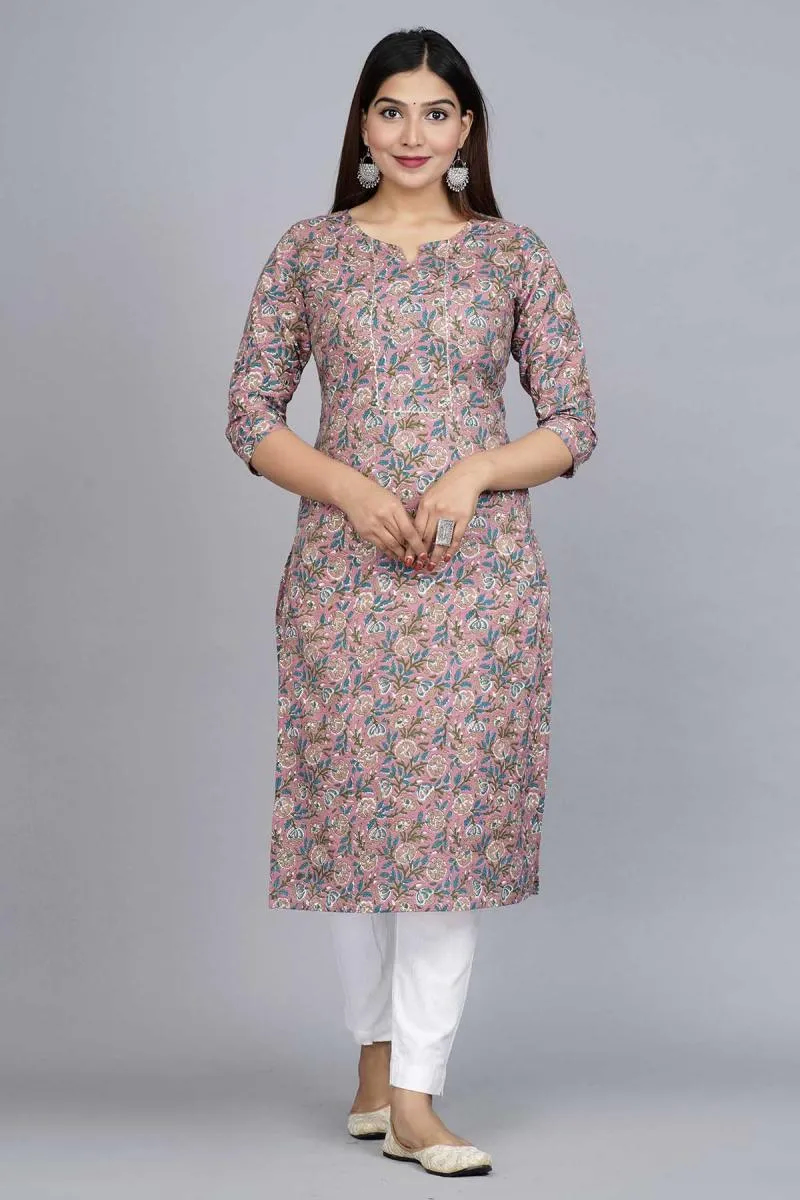 Cotton Printed Kurta for Women