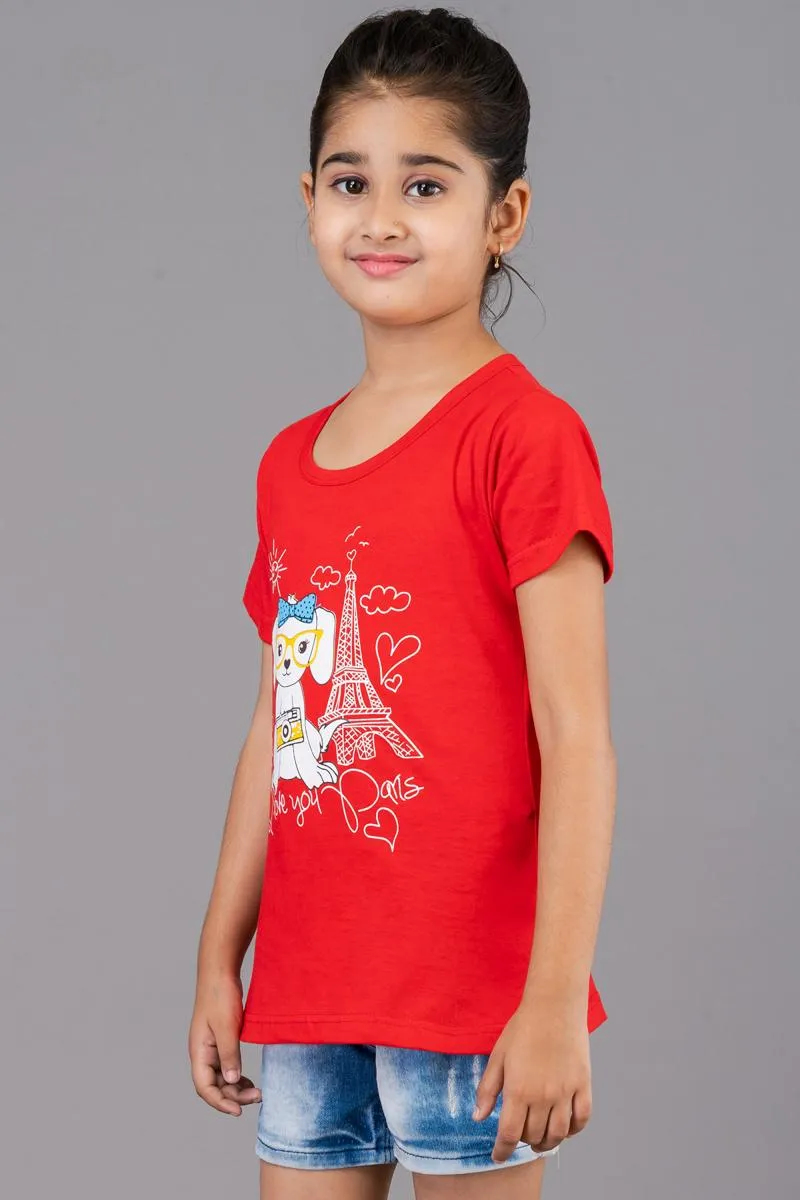 Girl's Cotton Printed Top (3 - 9 Yrs)