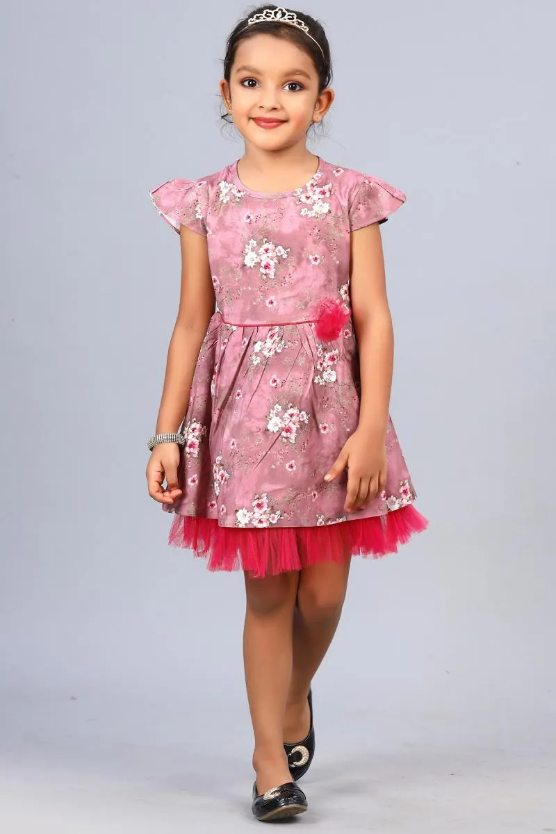 Girl's Cotton Rayon Printed Dress (5 - 8 Yrs)