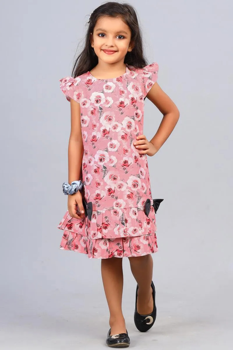Girl's Cotton Rayon Printed Dress (3 - 5 Yrs)