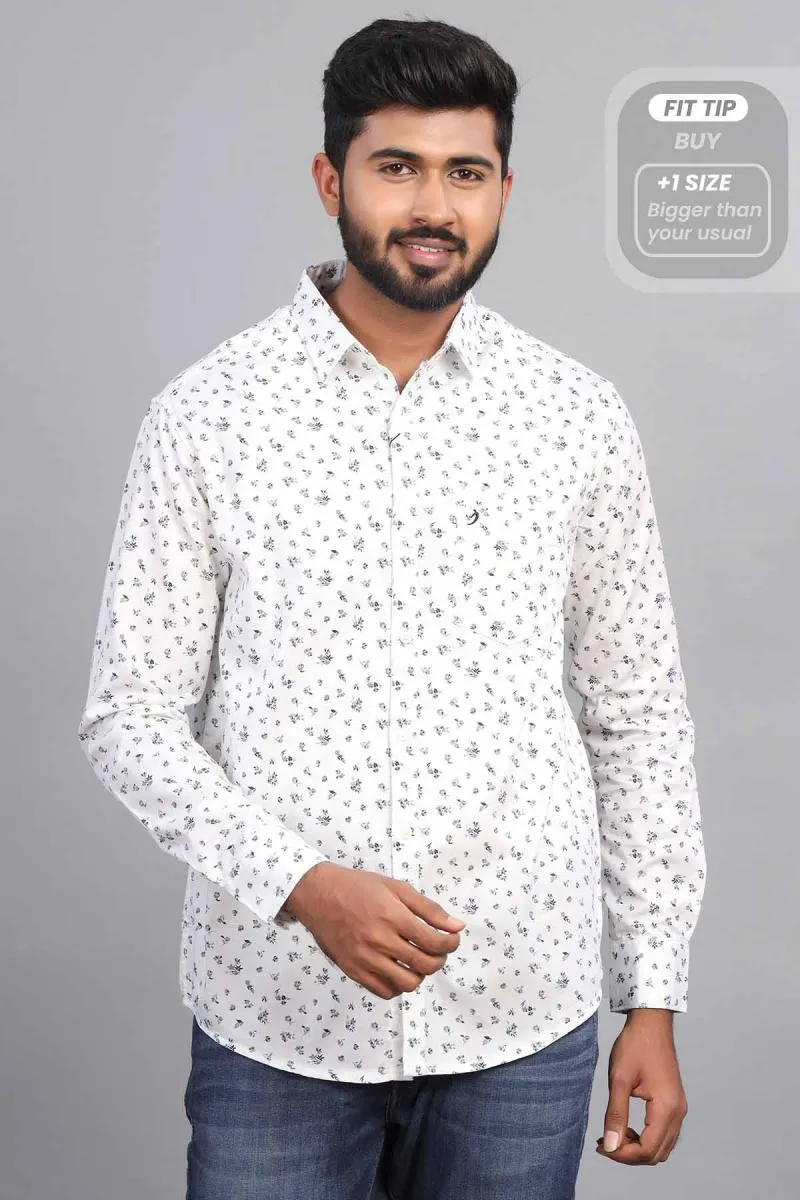 Cotton Floral Print Casual Shirt for Men