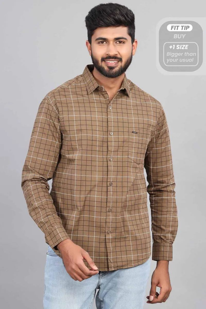 Cotton Checkered Shirt for Men
