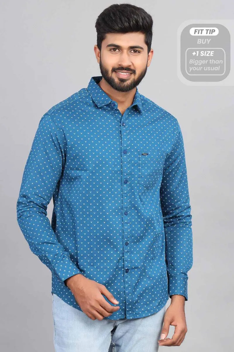 Men's Cotton Floral Print Shirt