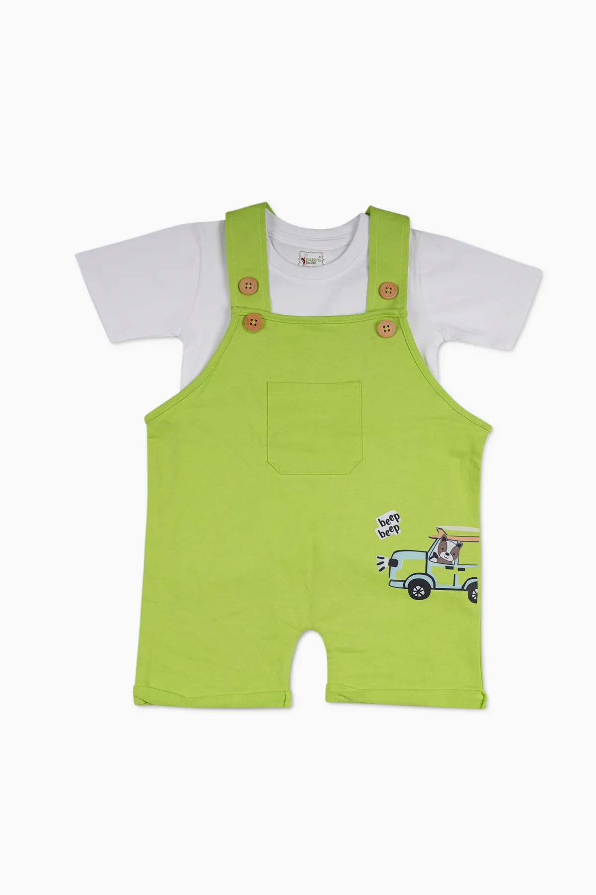 Cotton Printed Dungaree Set for Boy (2-Pcs Set)