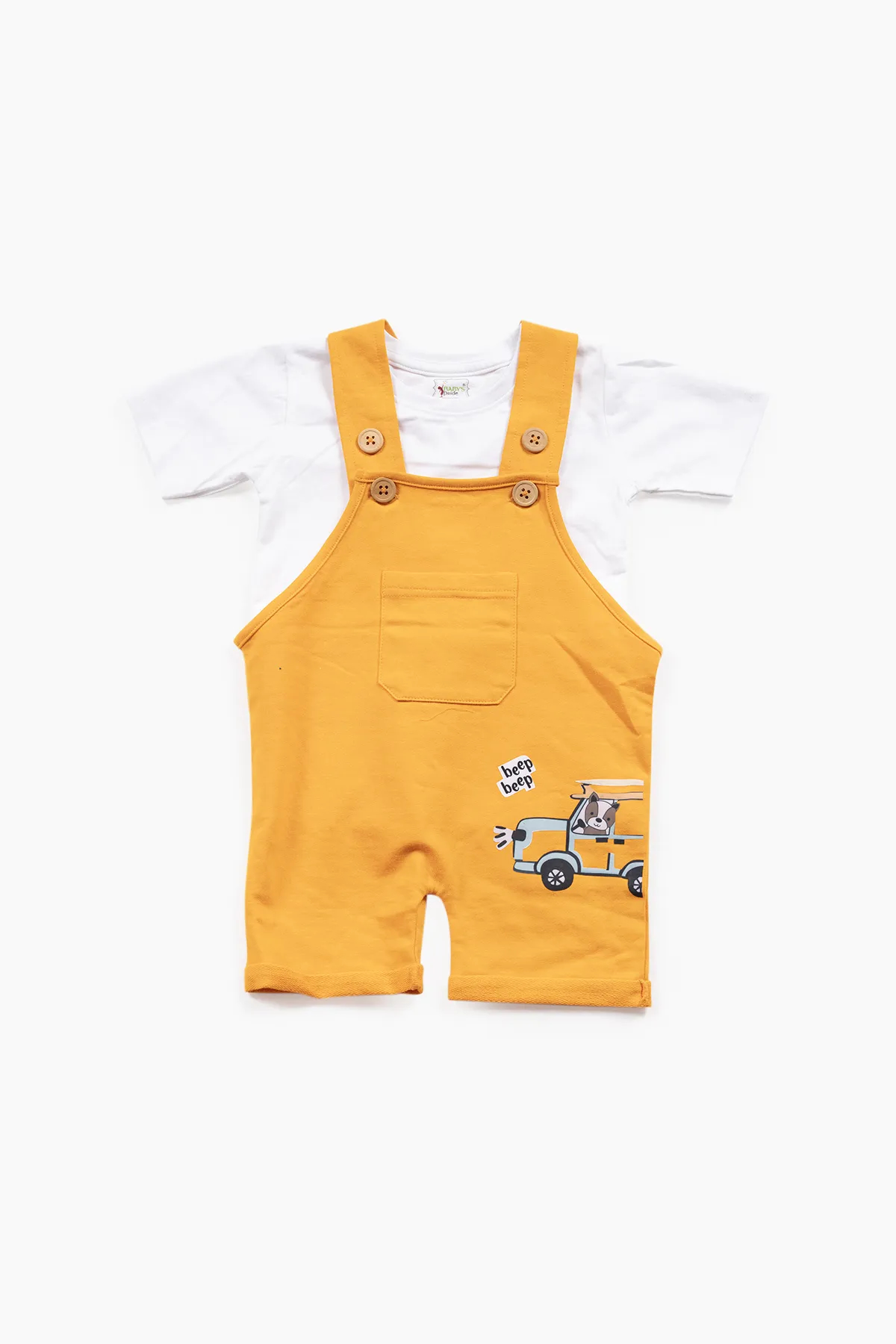 Boys Printed Cotton Dungaree Set