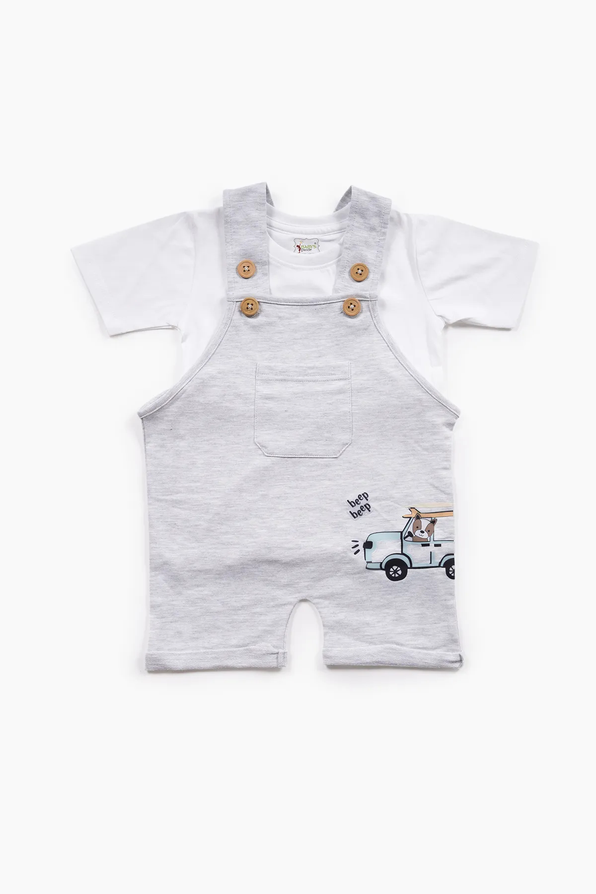 Printed Cotton Dungaree Set for Boy (2-Pcs Set)