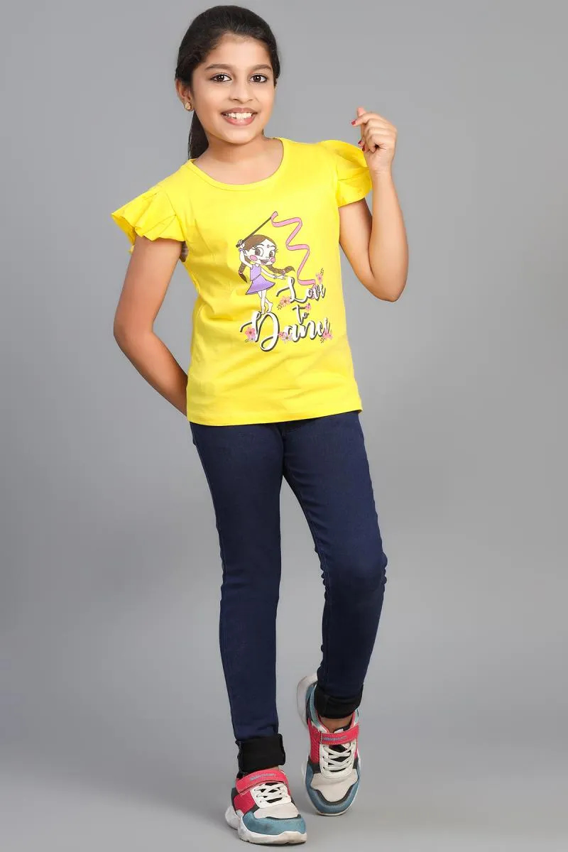 Pure Cotton Printed T-Shirt for Girl (3 - 12 Yrs)