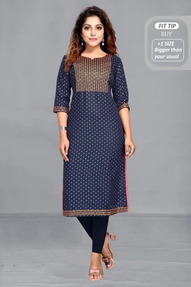 Cotton Blend Printed Kurti for Women
