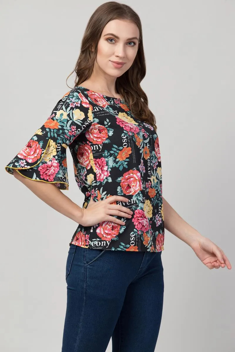 Georgette Floral Print Top for Women