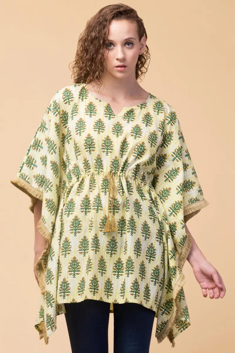 Cotton Printed Kaftan Top for Women