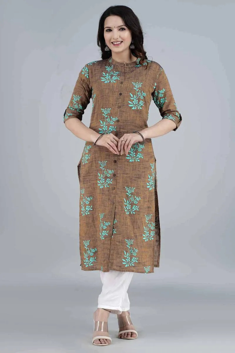 Cotton Floral Printed Kurti for Women