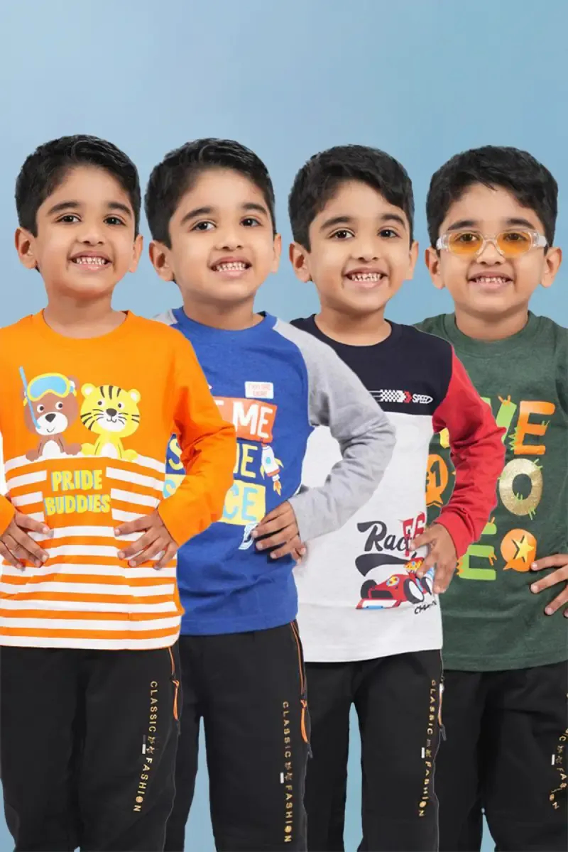 Pack Of 4 Printed T-shirt for Boy