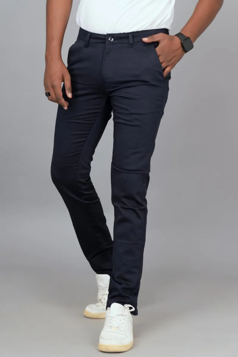 Cotton Blend Slim Fit Trouser for Men