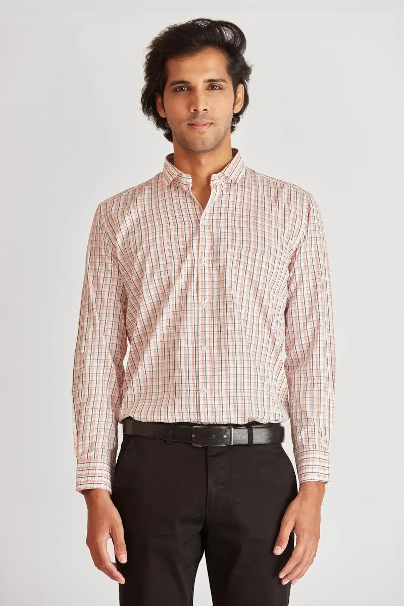 Polycotton Checkered Formal Shirt for Men
