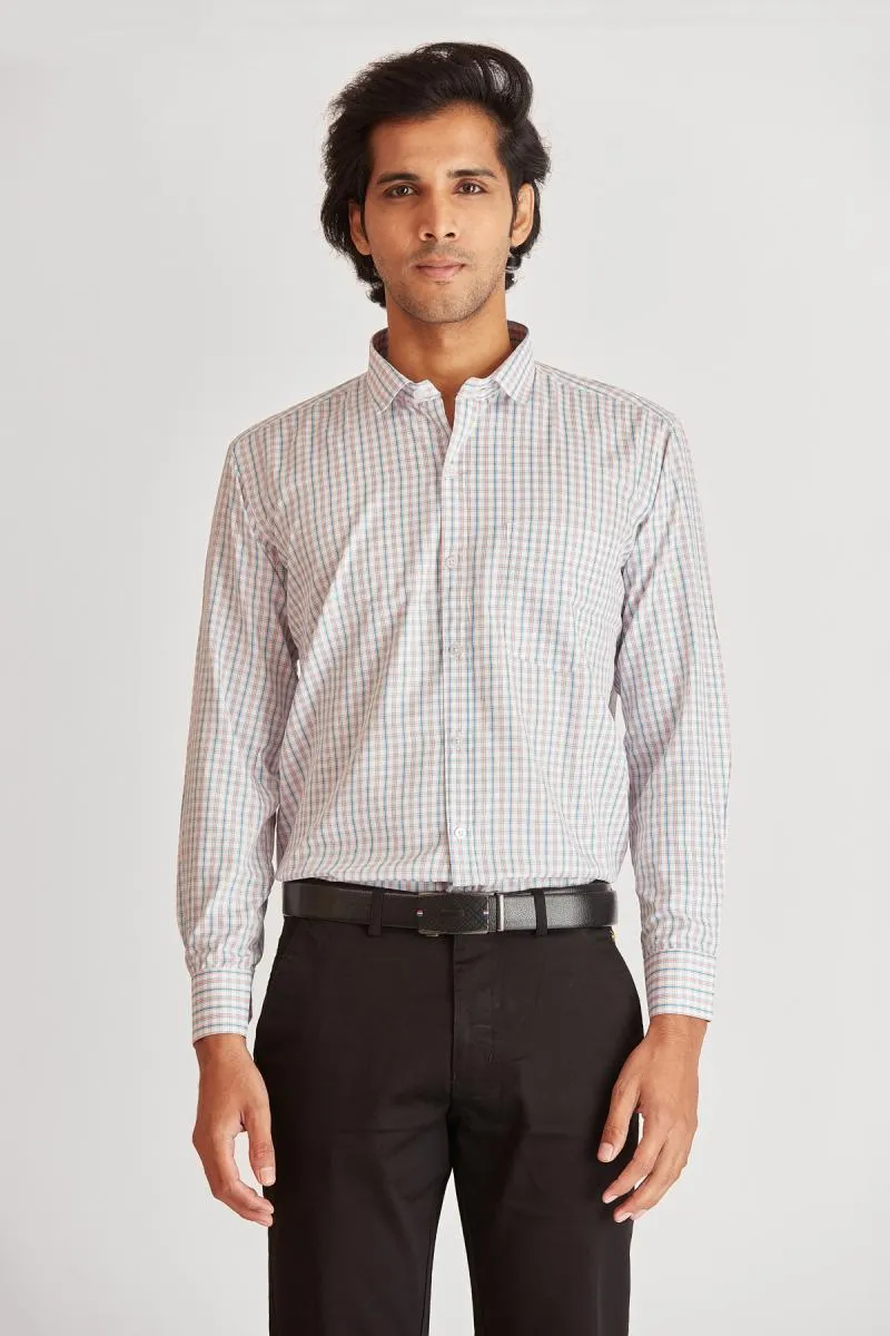 Polycotton Checkered Shirt for Men