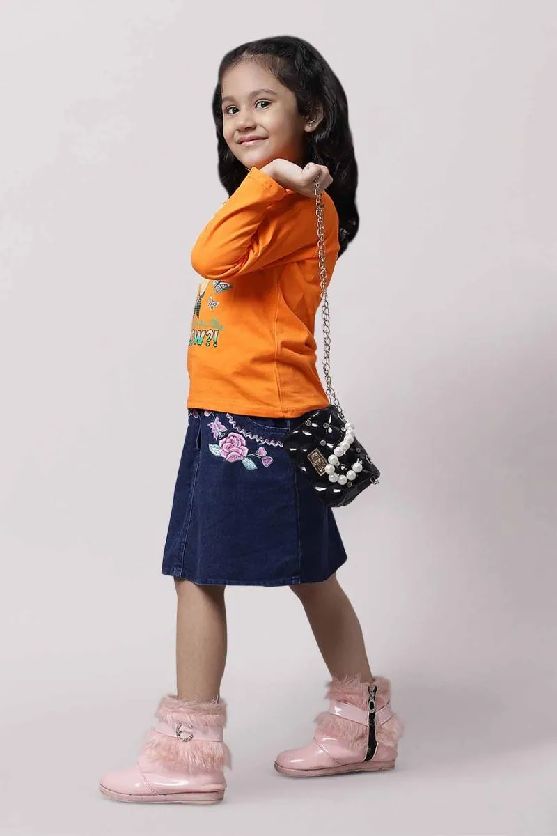 Cotton Blend Printed T-shirt for Girl  (2 - 10 Yrs)