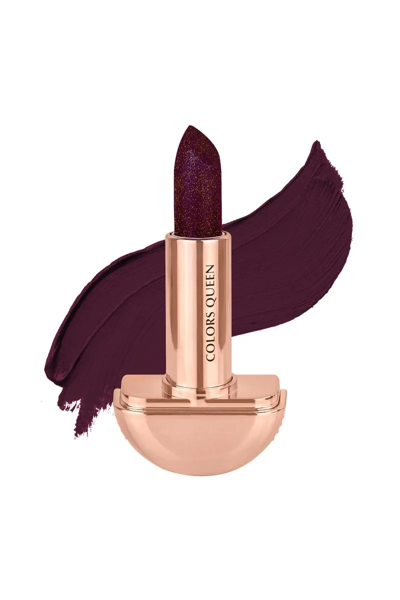 Colors Queen Rockstar Glitter Matte Lipstick with hint of Shimmer - 3gm (Wine)