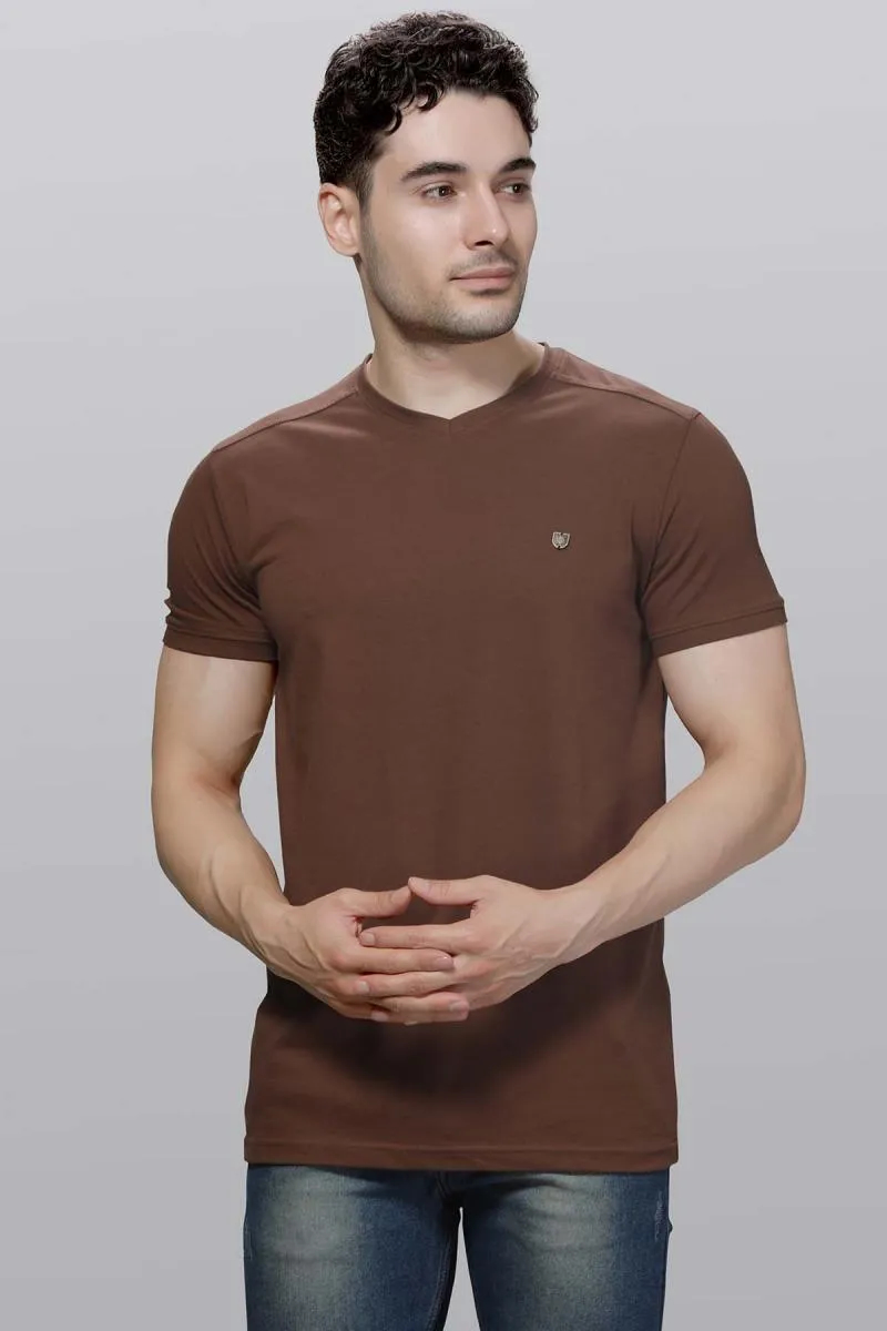 Cotton Blend V-Neck T-shirt for Men