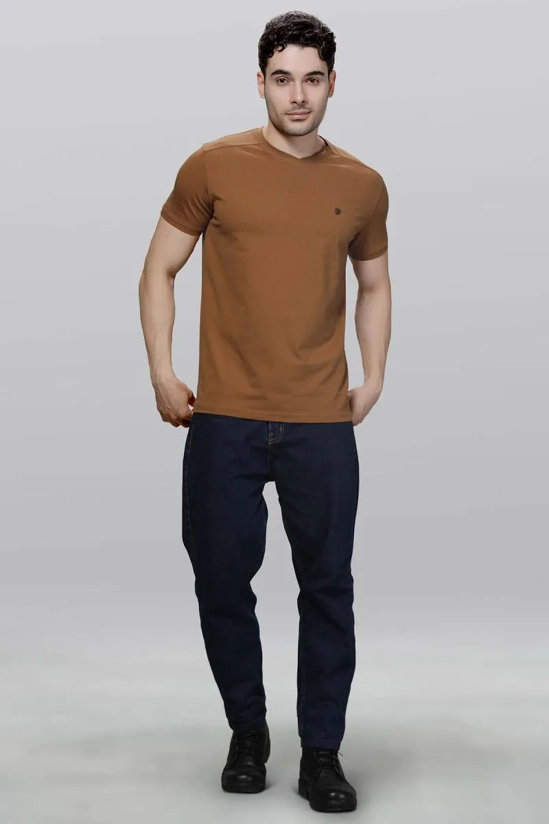 Cotton Blend V-Neck T-shirt for Men