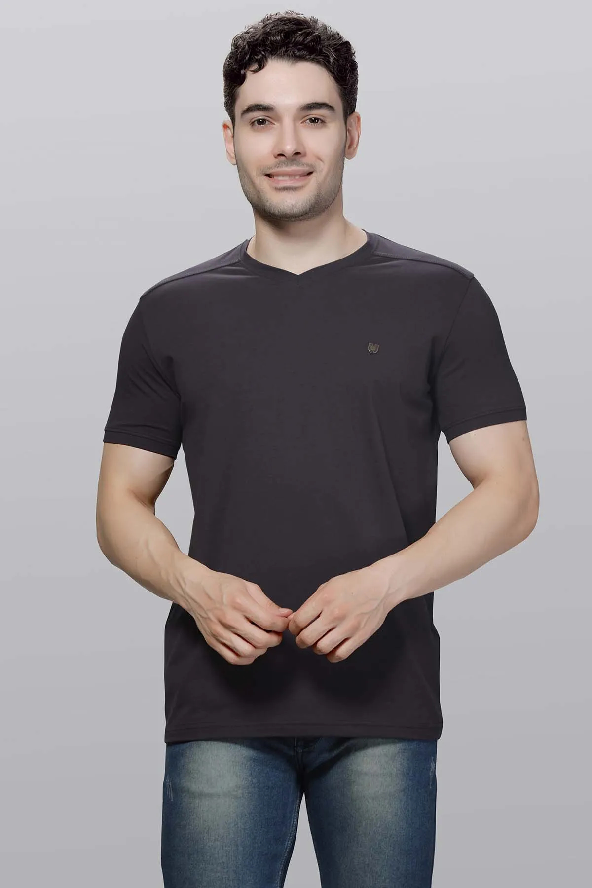 Cotton Blend V-Neck T-shirt for Men