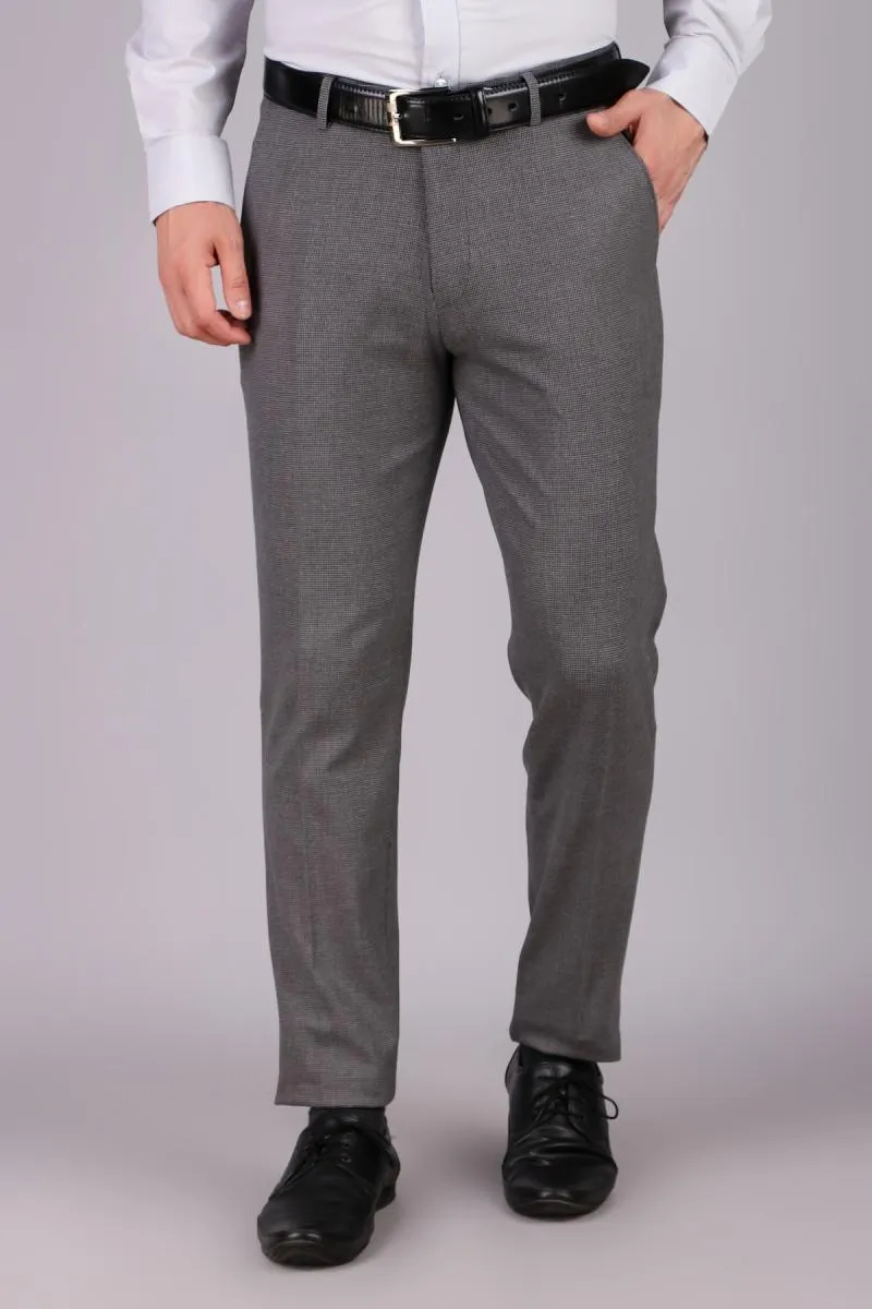 Cotton Blend Slim Fit Trousers for Men