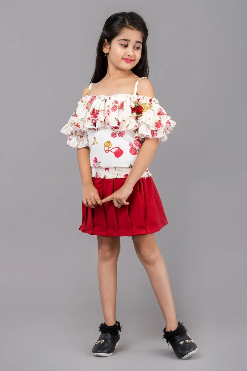 Girl's Polyester Printed Clothing Set (4 - 9 Yrs)