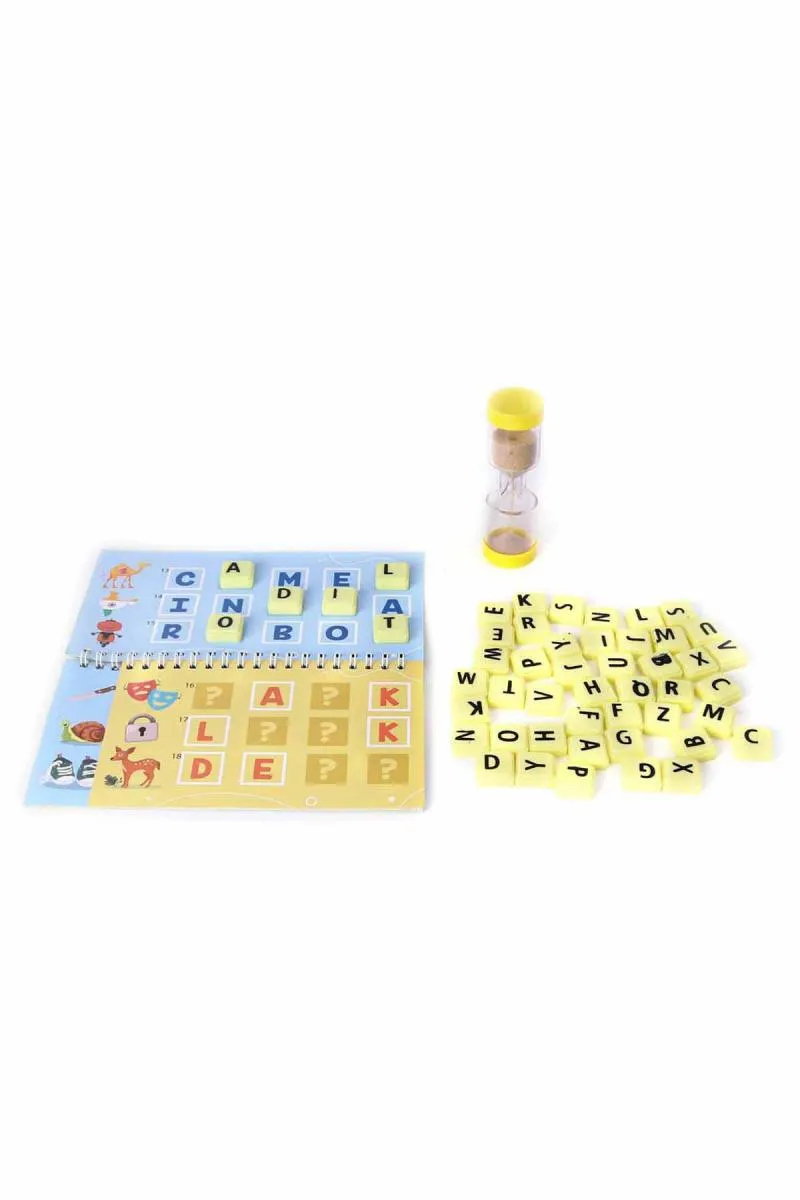 Missing Letter Educational Spelling with Sand Timer Game for Kids