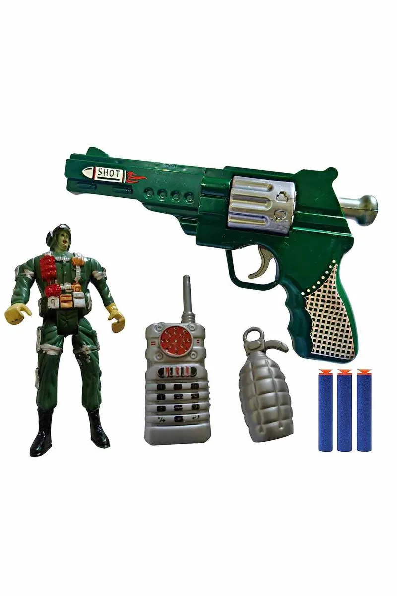 Toy Cloud Soft Blaster Bullet Dart Shooting Toy With 3 Safe Foam Bullets With Army Man