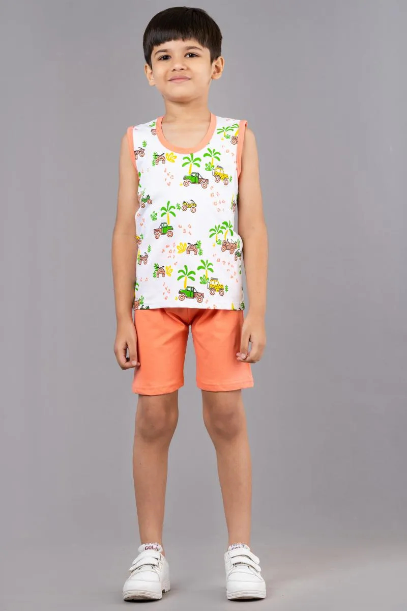 Printed T-shirt with Shorts Set for Boy (2-Pcs Set)