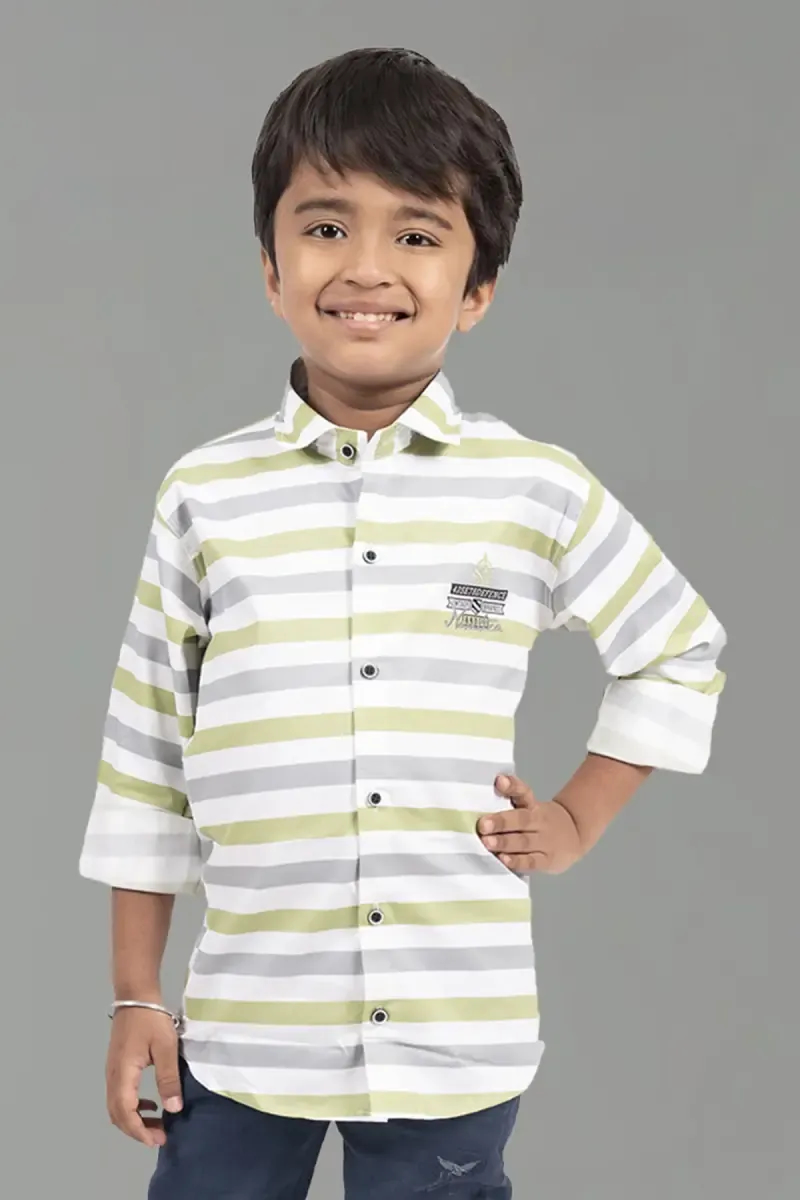 Cotton Lycra Striped Shirt for Boy