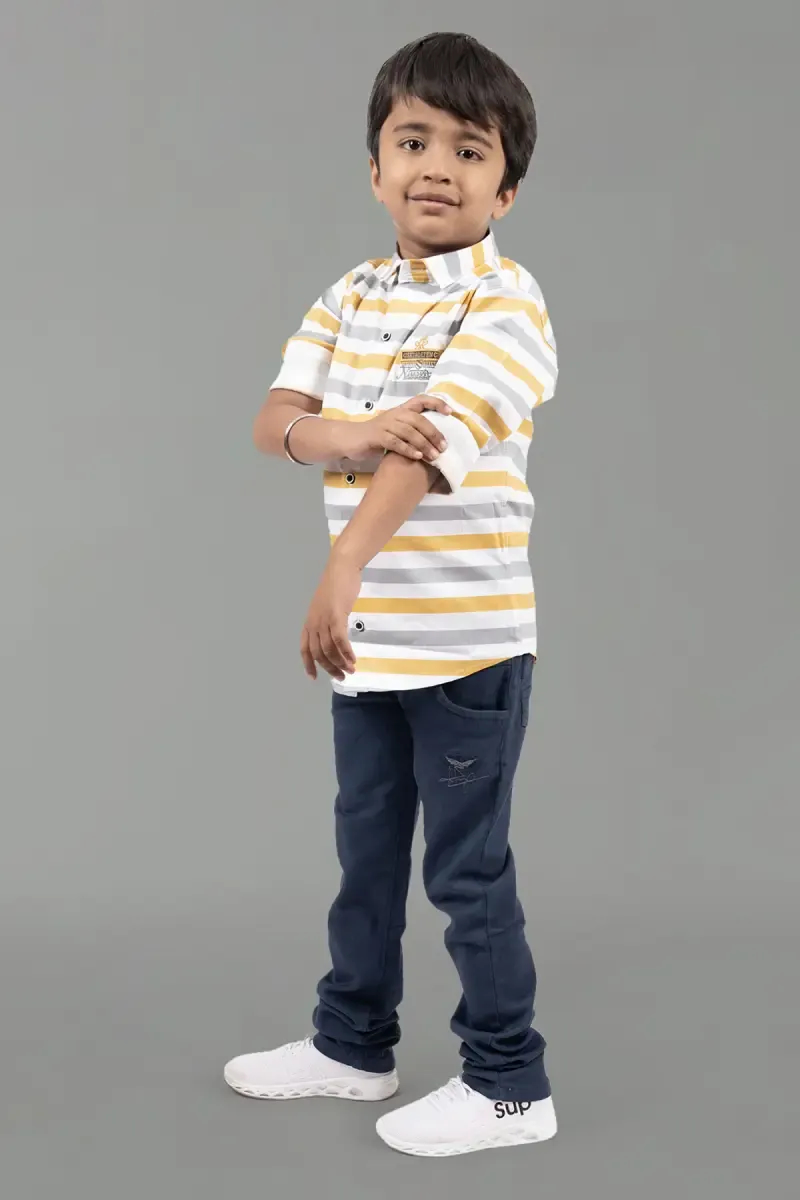 Cotton Lycra Striped Shirt for Boy