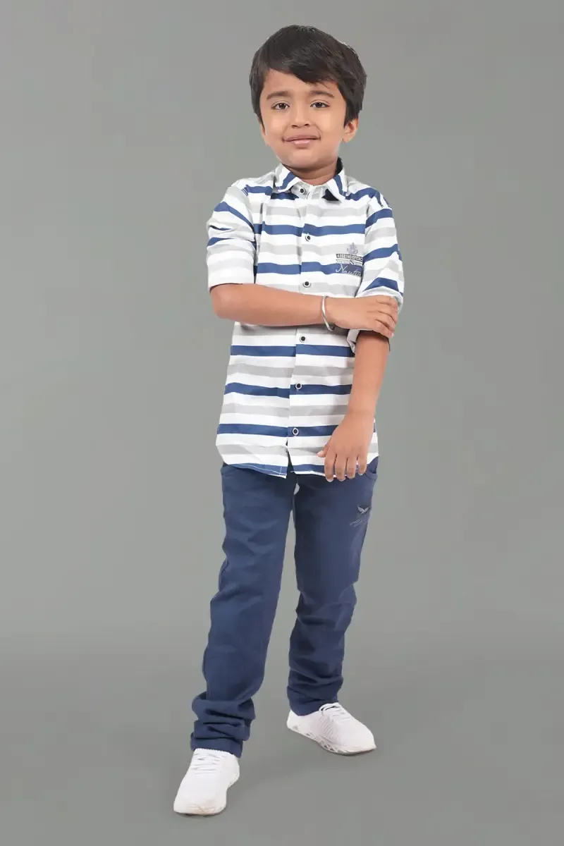 Cotton Lycra Striped Shirt for Boy