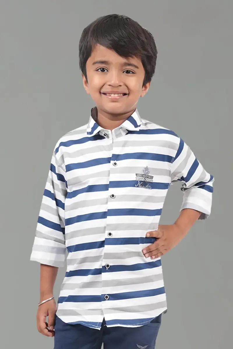 Cotton Lycra Striped Shirt for Boy