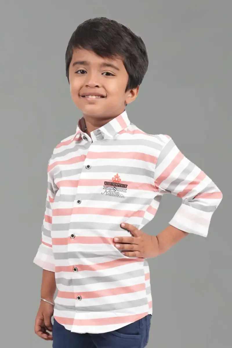 Cotton Lycra Striped Shirt for Boy