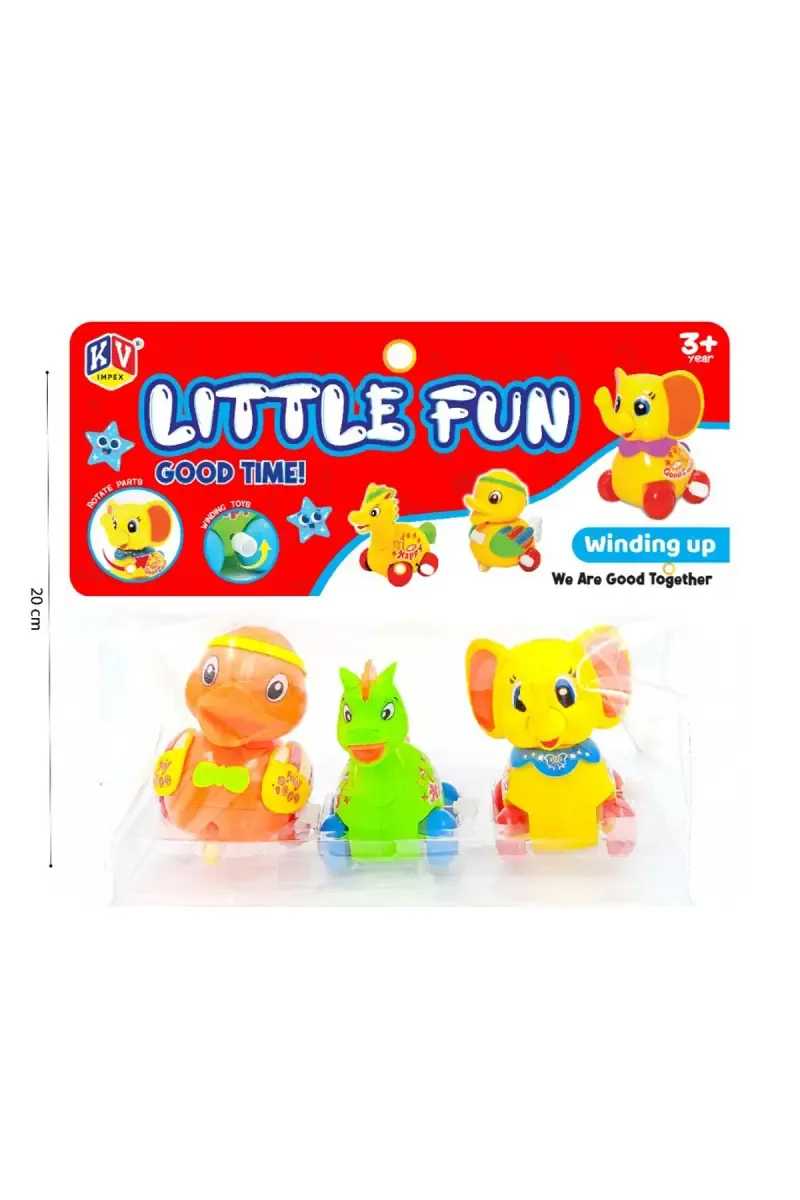 KV Impex Little Fun Winding Up Toy for Kids  -  3 Pcs ( Color May Vary )
