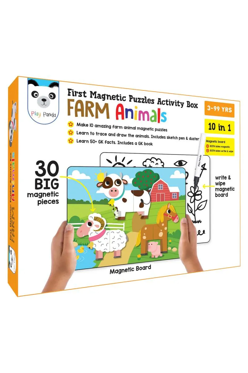 Farm Animals Magnetic Puzzles For Kids - 30 Pieces