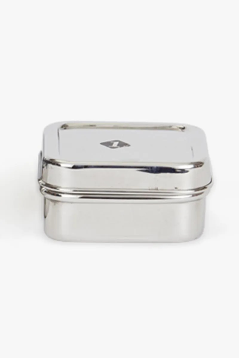 Zion Stainless Steel Royal Plain Square Lunch Box - 200 ML