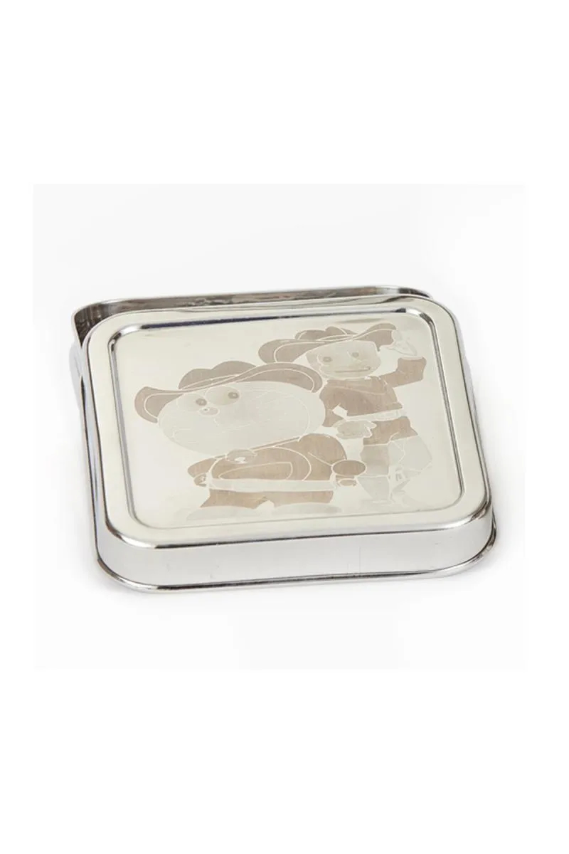 Zion Stainless Steel Doraemon Printed Square Lunch Box - 525 ml