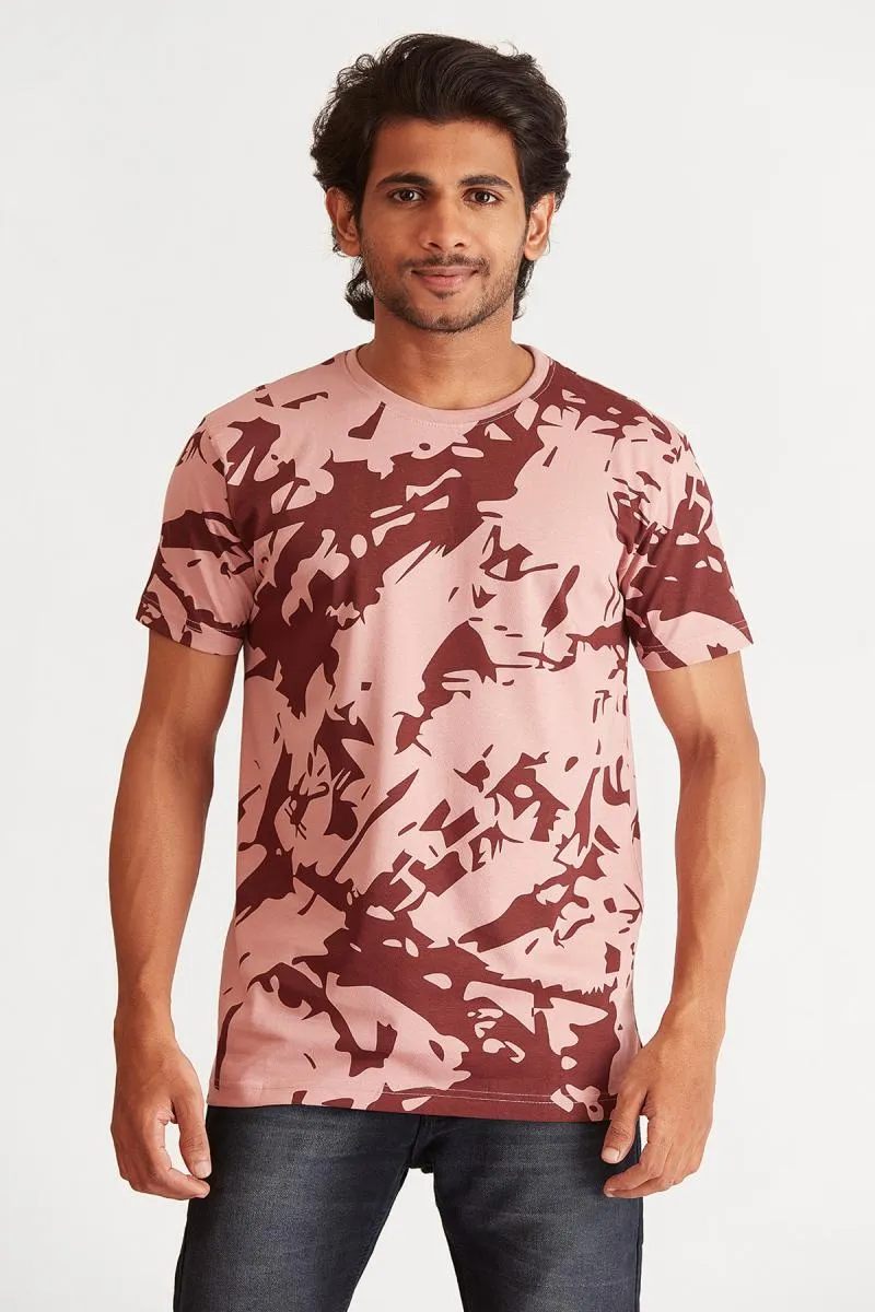 Men's Cotton Abstract Print T-shirt