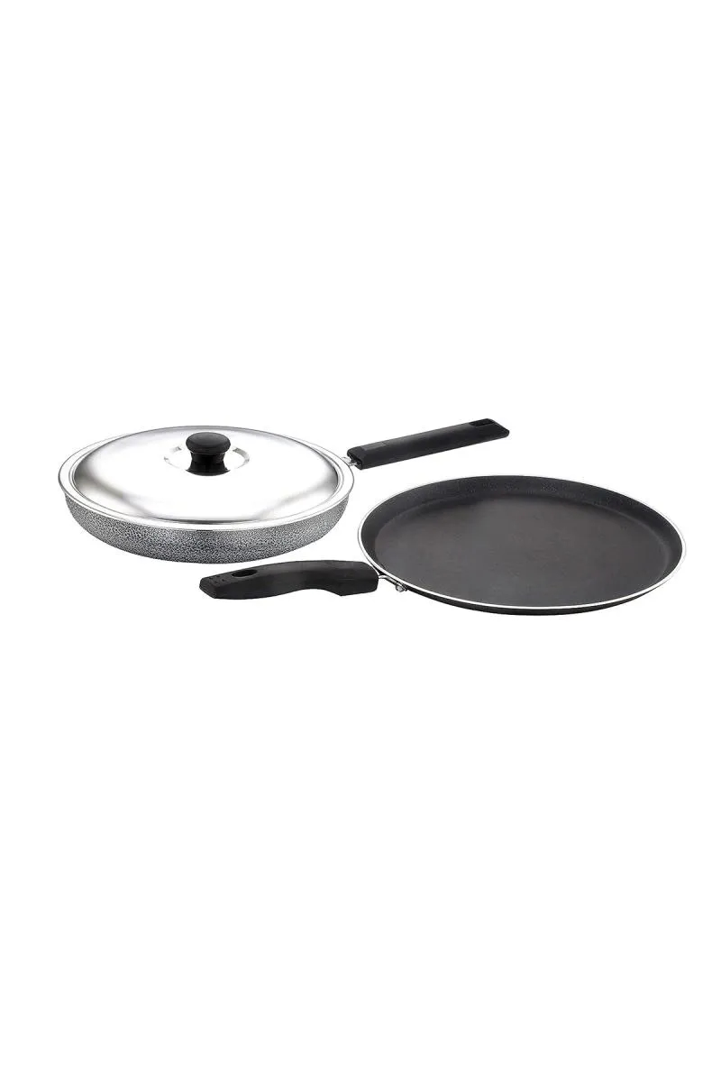 Sowbaghya Aluminium Non Stick Breakfast Set (Dosa Tawa & Fry Pan) - Set of 2
