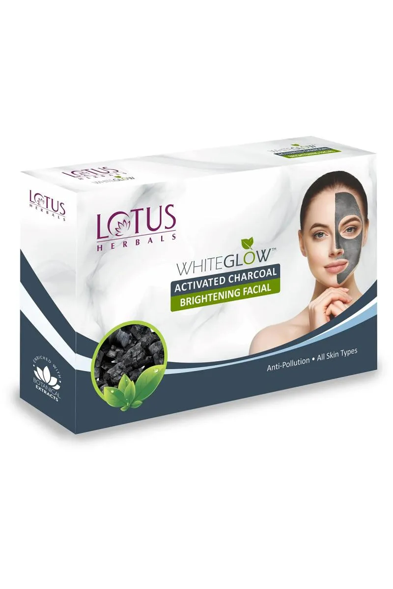 Lotus Herbals WhiteGlow Activated Charcoal Brightening 4 in 1 Facial Kit -188gm 