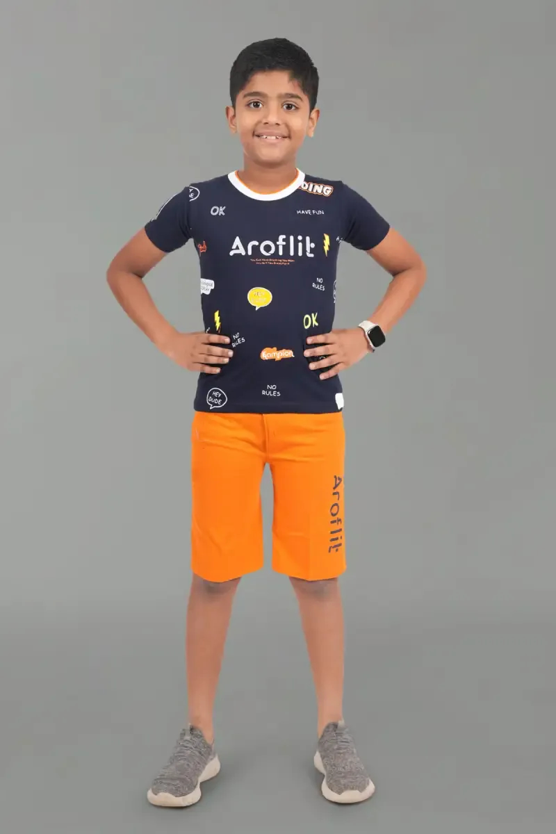 Boy's Printed T-shirt with Shorts Set (2-Pcs Set)