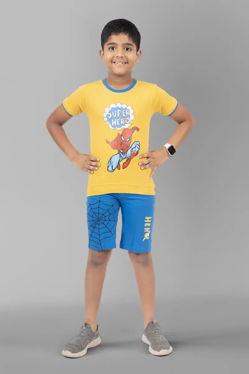 Boy's Graphic Print T-shirt with Shorts Set (2-Pcs Set)