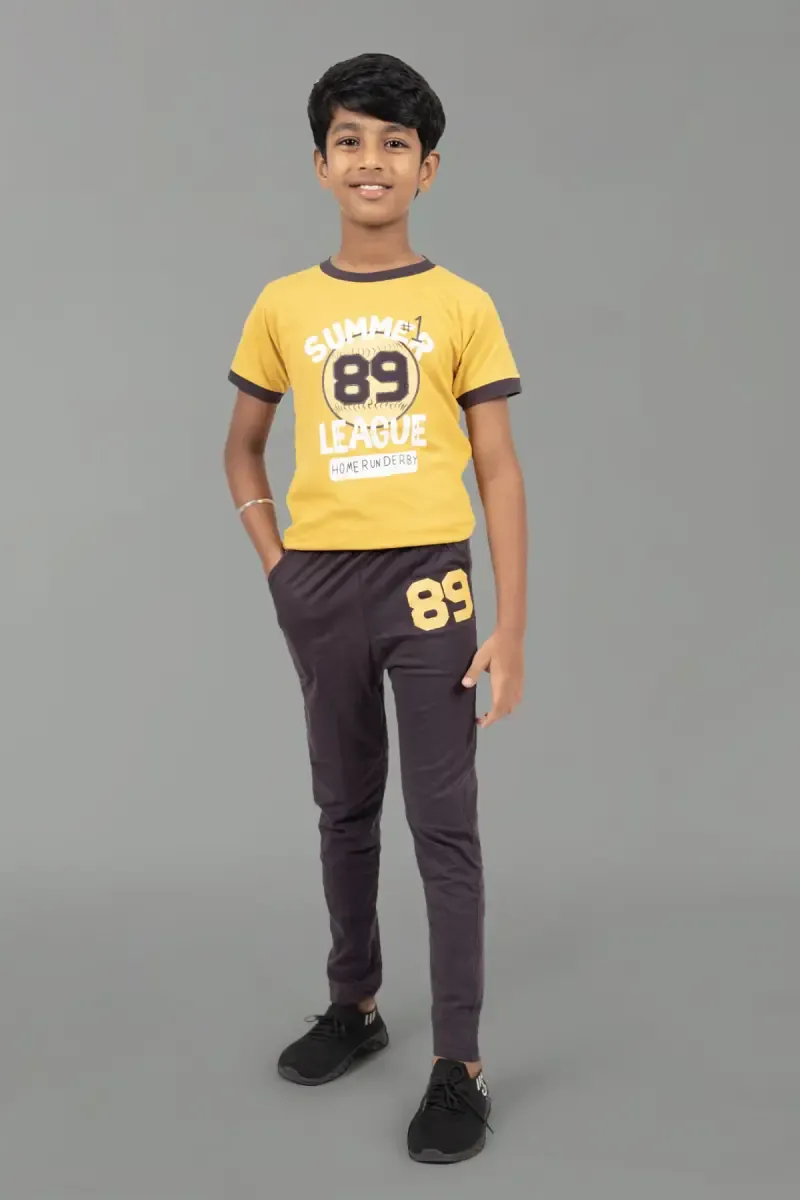 Boy's Cotton Printed T-shirt with Pant Set (2-Pcs Set)