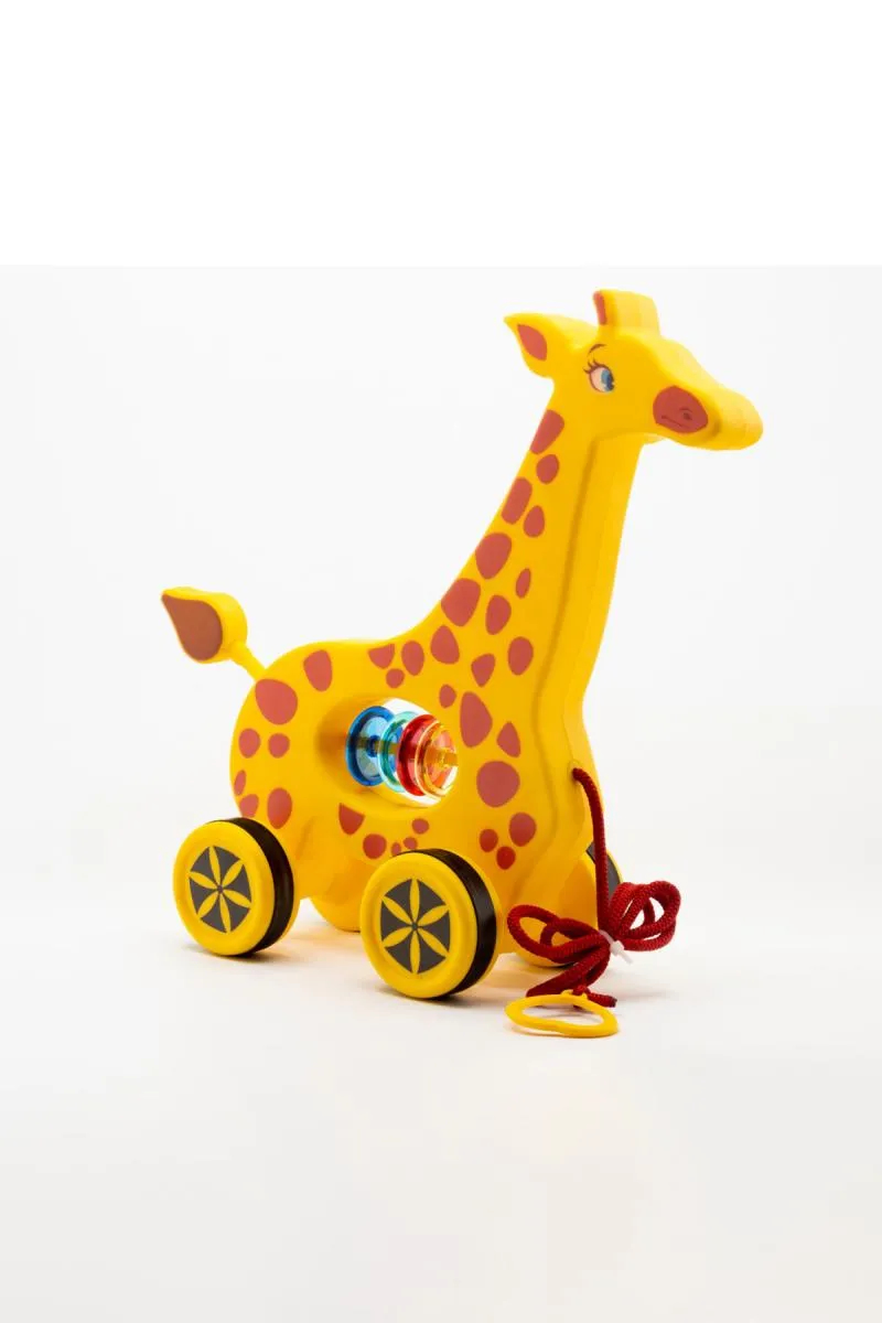Virgo Toys Giraffe Pull Along Buddy Toy (Yellow)