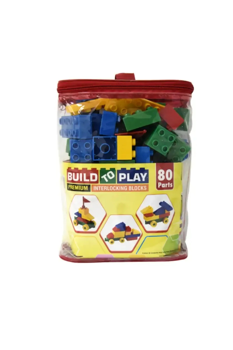 Build To Play Interlocking Blocks - 80 Pieces