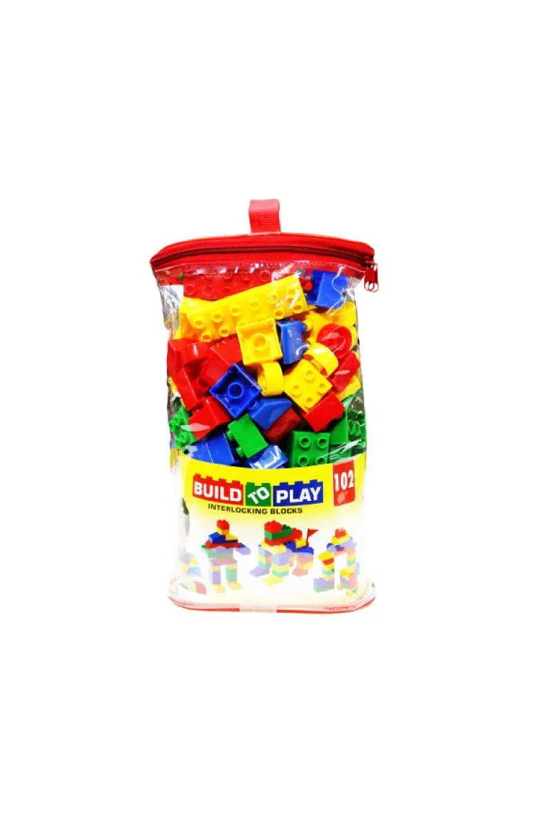 Build To Play Interlocking Blocks- 102 Blocks