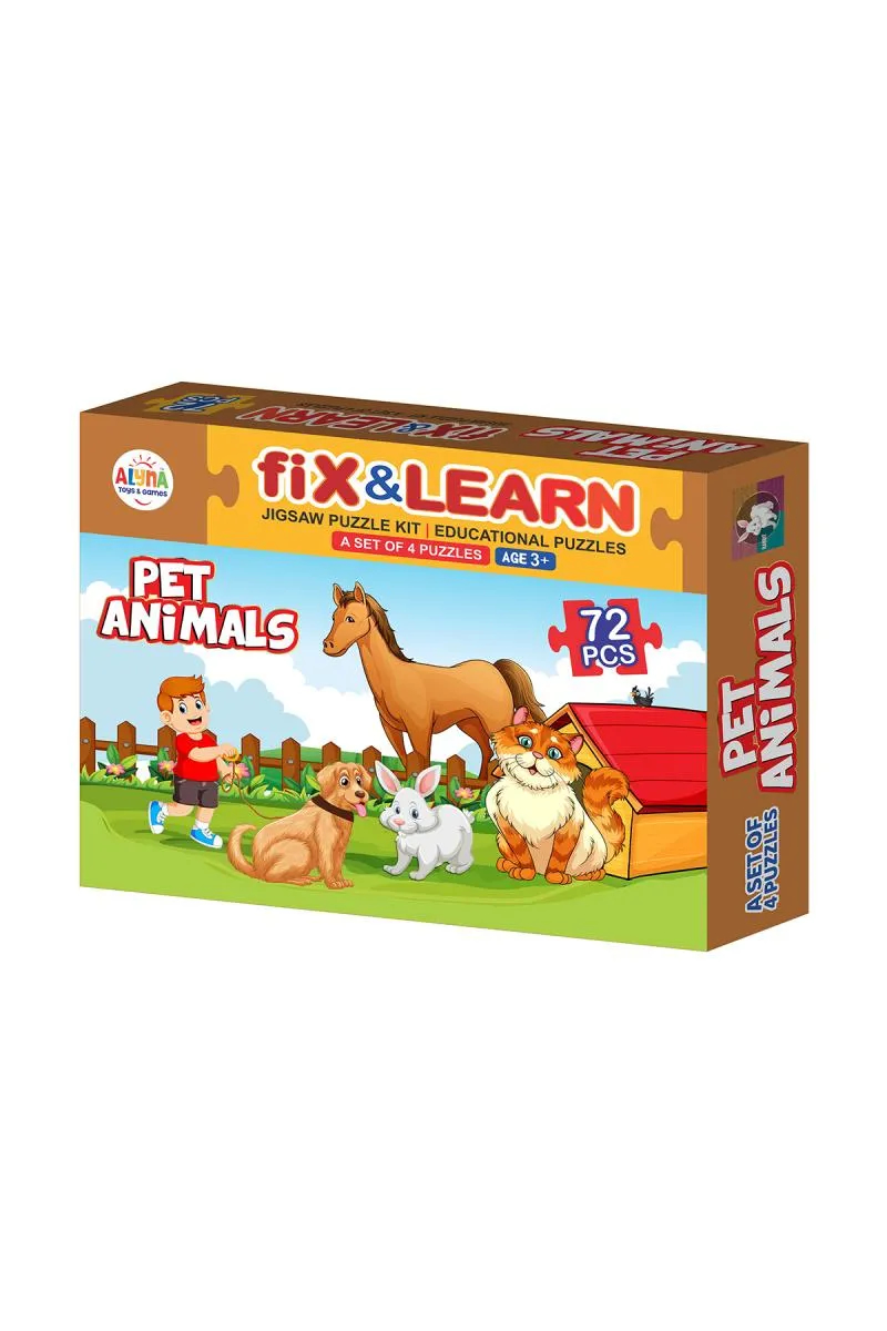 Fix N Learn Pet Animal Jigsaw Puzzle Kit For Kids