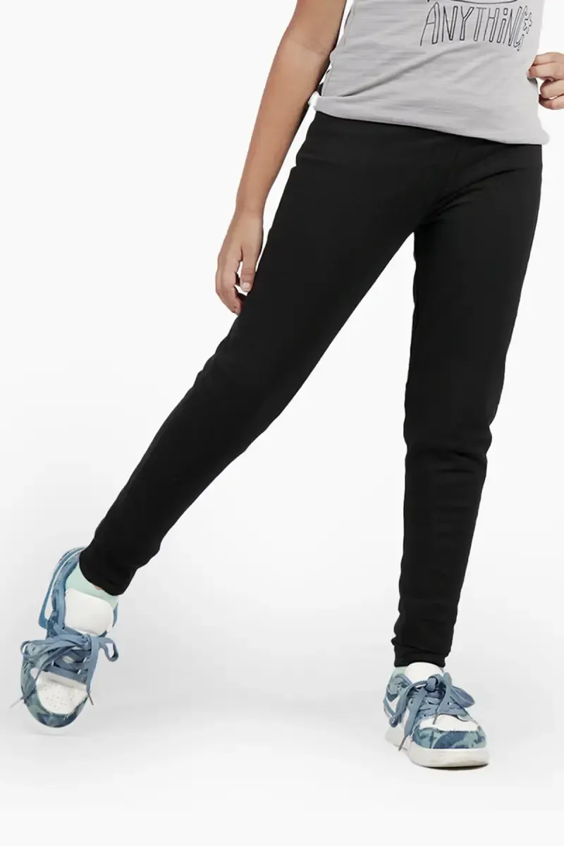 Girl's Cotton Lycra Blend Solid Leggings (2 - 16 Yrs)