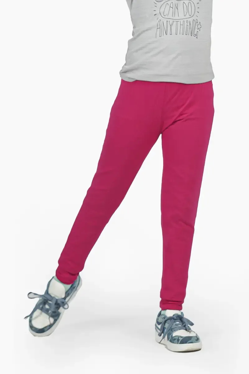 Girl's Cotton Lycra Blend Solid Leggings (2 - 16 Yrs)